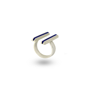 Bague Lapis Lazuli sur bague en argent sterling 925 faite à la main Lapis Lazuli bandes simples sur bijoux en argent pour cadeau de fête - Product Image 1