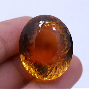 พลอยซิทรินสีเหลืองทรงรีคุณภาพสูง 119 กะรัต แบบเม็ดเดี่ยว ผ่านการอบความร้อน ไดโครอิซึม/ไดโคริค ได้รับการรับรองจากผู้ตรวจสอบบุคคลที่สาม สะอาด - Product Image 3