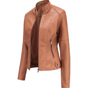 Custom Logo Full Sleeve Knitted Breathable Latest Design Women Leather Jackets Polyester Filling High Quality Casual <b>Winter</b> - Product Image 3