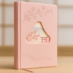 <span class=keywords><strong>Carnet</strong></span> LABON Sakura Mont Fuji, couverture en PU rose, journal <span class=keywords><strong>de</strong></span> style japonais, design découpé, fleurs <span class=keywords><strong>de</strong></span> cerisier en relief, journal OEM - Product Image 3