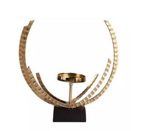 Bougeoir décoratif de luxe moderne pour la maison/mariage Design antique support de luxe or/argent avec matériau en métal attrayant - Product Image 2