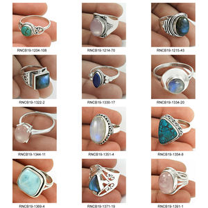 Piedra preciosa de cuarzo rosa natural Anillo de forma ovalada de Plata de Ley 925 Joyería hecha a mano Precio al por mayor Proveedores a granel Hecho EN LA India - Product Image 5