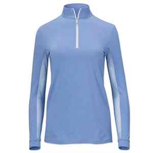 Hauts de base pour femmes équestres de qualité supérieure, anti-bactériens, respirants, en spandex et nylon, avec fermeture éclair, pour l'équitation - Product Image 2