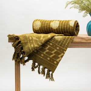 Última colección bloque de mano algodón lunares impreso sofá tiro de lujo para ropa de cama - Product Image 5