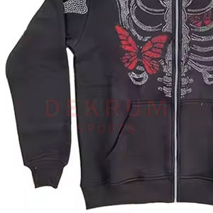 Nueva llegada de sudaderas con capucha para hombre con diamantes de imitación High Street Style tela cómoda de secado rápido para el invierno salida directa de fábrica - Product Image 5