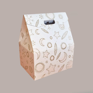 5pcs Graphic Paper <b>White</b> 330x250H390mm Gift <b>Box</b> for Panettone Holder Bottle Briefcase Christmas Holiday Supplies - Product Image 4