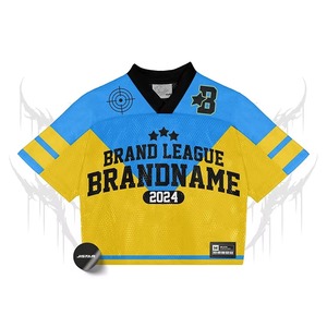 Rétro personnalisé recadrée maillot surdimensionné américain Boxy haut Sport entraînement Baseball Football maille pratique chemise pour les vêtements de football - Product Image 6