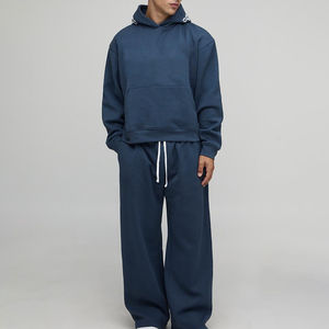 Survêtement en molleton surdimensionné pour homme, style XL, à bas ouvert, motif de patch au dos, léger, respirant, en coton, vente chaude - Product Image 1