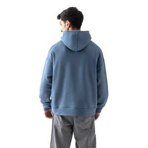 Sweat à capuche zippé pour homme, personnalisé avec logo OEM, sport, gym, poids lourd, décontracté, hiver, épaules tombantes - Product Image 4