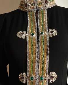 Robe de soirée de style caftan pour femmes musulmanes turques pour l'Aïd, abaya arabe de Dubaï, style caftan, grande taille, légère, ornée de perles à la main - Product Image 3