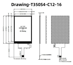 <span class=keywords><strong>3.5</strong></span> inch <span class=keywords><strong>TFT</strong></span> LCD hiển thị 320x480 Độ phân giải st7365 điều khiển 4-wire SPI mô-đun giao diện với 12-Pin kết nối - Product Image 3