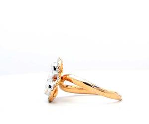 Elegante anillo de racimo de oro rosa de 14 quilates para mujer, Triple diamante Halo Lab Grown Cocktail Jewelry - Product Image 6