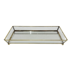 Joyero de forma cuadrada de cristal y latón con chapado en plata, producto personalizado para decoración de bodas, hecho a mano a granel - Product Image 4
