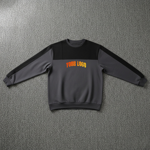 Custom Heavyweight Fleece Oversized Crewneck Sweatshirt Drop Shoulder 2 tone Hoodies unique Design hip hop men's sweatshirt - Product Image 4