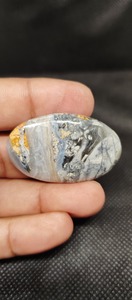 Piedra suelta de jaspe Maligano pulido natural de alta calidad en blanco y amarillo para colgantes y anillos de la India - Product Image 2