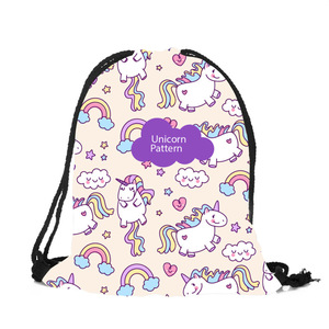 Bolsa de Compras de Poliéster con Cordón y Diseño de Unicornio Personalizado al por Mayor - Product Image 2