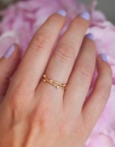 Meilleur prix, cadeau pour femme/fille, mariage, incroyable bague en or jaune 10 carats, branche torsadée, sertie de diamants naturels, style classique - Product Image 3