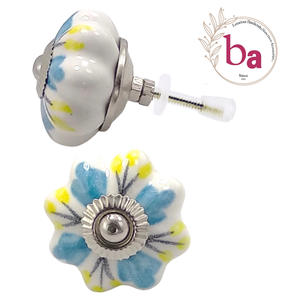 ลูกบิดเซรามิกรูปแตงโมสวยงามพร้อมฮาร์ดแวร์นิกเกิล613คลังสินค้าในห้องครัวห้องนอนโรงแรมสำหรับลิ้นชักและตู้ลิ้นชัก - Product Image 1