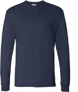 新しいスタイルのフルスリーブプレーン綿100% スリムフィットカジュアルTシャツ大人用男性高品質デザインルーズフィット長袖シャツ