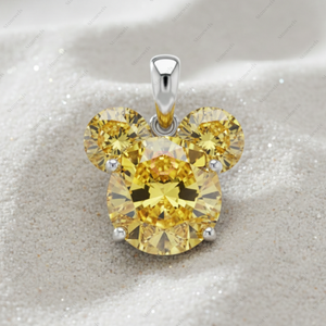 Pendentifs et breloques fantaisie en argent 925 plaqué or, thème Noël, Mickey Mouse, avec diamants de laboratoire certifiés GIA VVS - Product Image 2