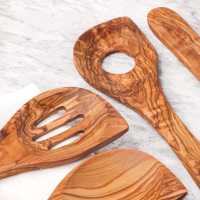 Ensemble de 5 cuillères en bois d'olivier |   Ustensiles de cuisine tunisiens |   Emballage de marque privée