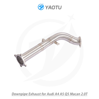 Tuyau de descente à haut débit YT à passage direct, finition brossée, 1 ouverture pour capteur, pour système d'échappement Audi A4 A5 Q5 2.0T