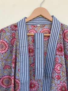 Kimono indio hecho a mano de algodón 100% para mujer, estampado Floral, ropa de dormir informal para la playa, envoltura de Bikini de invierno para verano y otoño ODM - Product Image 2