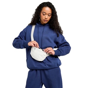 Stylish Winter 100% Cotton Fleece Oversized Tracksuit for <b>Women</b> Pullover <b>Hoodie</b> Set Casual Streetwear <b>Navy</b> Blue - Product Image 4