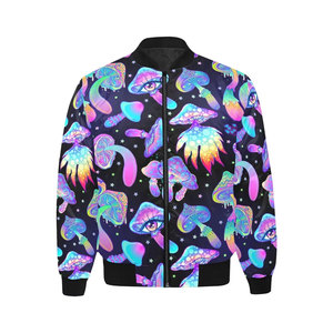 Nouveau blouson aviateur coupe-vent en satin de polyester pour hommes, manteaux décontractés à col montant avec logo avant réversible - Product Image 3