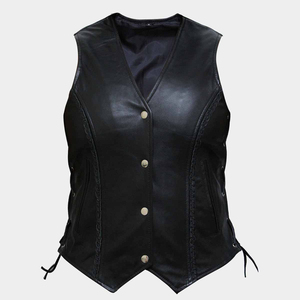 Venta al por mayor nuevo cuero de la PU de invierno impermeable a prueba de viento mujeres motociclismo chaleco precio barato ligero - Product Image 5