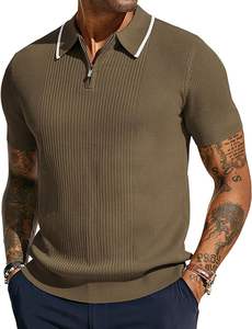เสื้อโปโลผ้าฝ้ายปักลายสำหรับผู้ชาย, เสื้อคอตตอนไซส์พิเศษปกพับลงระบายอากาศได้ดีฤดูร้อนแขนสั้นสีพื้น - Product Image 6