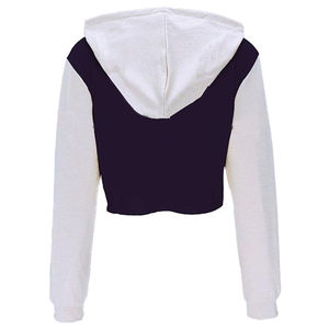 <b>Women's</b> Crop Top <b>Hoodies</b> Custom Made <b>White</b> Cropped Sleeve Pullover Sweatshirts Front Printed Knitted Hooded Sweatshirts Winter - Product Image 6