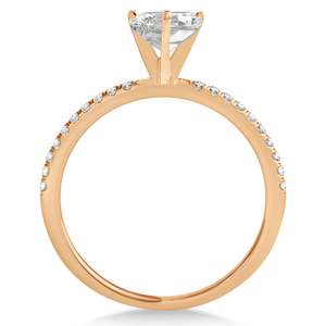 แหวนหมั้นประดับเพชรโรสโกลด์ 14K รูปทรงวงรี 1.00 กะรัต หรูหราและมีสไตล์ - Product Image 1