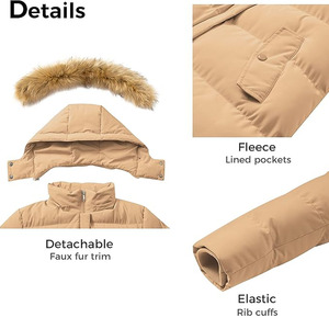 Veste matelassée d'hiver pour femmes, moderne et tendance, unie, respirante, en tissu tissé, coupe-vent, construction isolante - Product Image 5