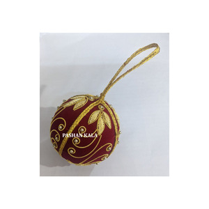 Nouvelles décorations de Noël, ornements de Noël en forme de boule de zari, broderie, décoration de la maison, ornements suspendus pour l'arbre de Noël - Product Image 1
