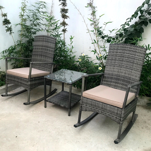 RK00064 2022 Superventas, Juego de Sillas Mecedoras de Ratán y Acero de Alta Calidad, Muebles de Exterior, Estilo Rústico, para Sala de Estar, Apartamento - Product Image 1