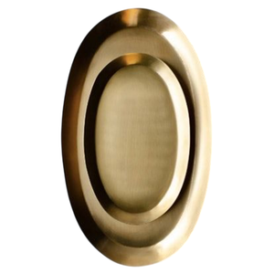 Bandeja para Servir Alimentos de Nuevo Diseño, Bandeja de Latón con Acabado Dorado Antiguo y Forma Ovalada para el Hogar y Bodas - Product Image 5