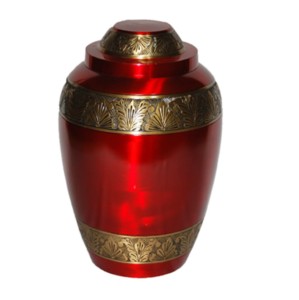 Aspecto único con urnas de cremación para adultos de latón de Color rojo, venta al por mayor, urnas de Metal de suministro funerario de alta calidad, urnas de Metal funerarias - Product Image 1