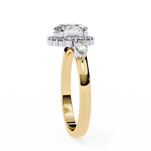 แหวนเพชรสำหรับปลูกวงรีสำหรับ1.54CT 14K แหวนทองคำสีเหลืองกุหลาบขาว IGI สี D-E รับรอง VVS แหวนหมั้น - Product Image 5