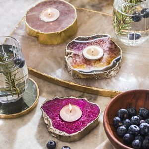 Vente en gros de bougeoirs chauffe-plat en agate Articles de cadeaux de luxe pour la décoration intérieure de qualité supérieure pour les décorations de mariage - Product Image 6