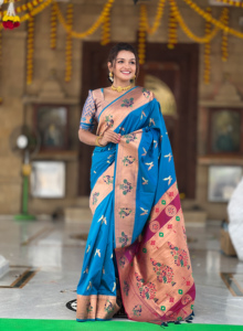 ส่าหรีผ้าไหมที่สวยงามกับการออกแบบการิทอ zari - Product Image 4