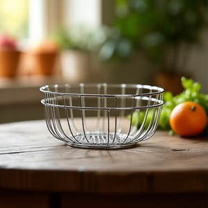 Panier de table multifonctionnel en métal Slim Kitchen 24 cm Chrome poli - Product Image 3