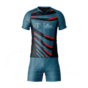 Uniformes de Fútbol Profesionales Personalizados al por Mayor, Conjuntos de Equipaciones con Diseño Personalizado, 100% Poliéster Elástico Antibacteriano, Camiseta de Fútbol con Cuello en V - Product Image 3
