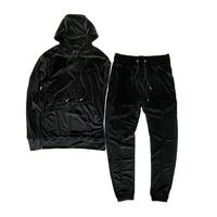 Survêtement unisexe en velours à capuche personnalisé avec logo, deux pièces, coupe oversize, style streetwear sportif, vente en gros