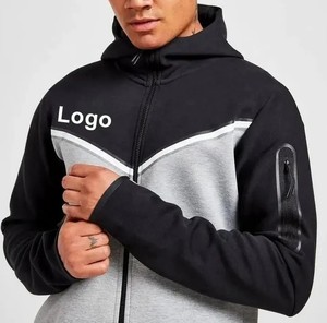 เสื้อมีฮู้ดผ้า100% สำหรับผู้ชายเสื้อแนวสตรีทผ้าคอตตอนน้ำหนักเบามีซิปสำหรับฤดูหนาวตามสั่ง - Product Image 2
