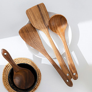 Cuillère et spatule de cuisson durables pour cuisiner différents plats Cuillères et spatules de cuisine en bois - Product Image 3