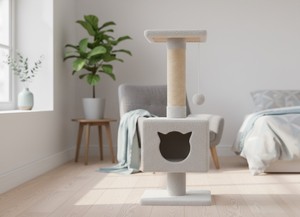 เสาข่วนแมวคุณภาพสูง Amistar Cozy Tower สำหรับแมวทุกสายพันธุ์และทุกขนาด - Product Image 3