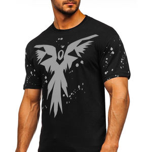 Venta al por mayor de camisetas de mezcla de algodón para hombre, tamaño personalizado, tela de lona de alta calidad, transpirable, respetuoso con el medio ambiente, logotipo frontal - Product Image 2