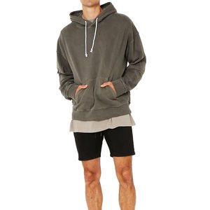 Última llegada Casual Wear manga larga lavado ácido hombres sudaderas con capucha 2025 precio al por mayor personalizado de gran tamaño hombres lavado ácido sudaderas con capucha - Product Image 4