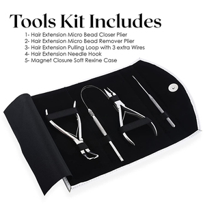 Surgical Grade <b>Needle</b> Nose Hair Extension Pliers Kit Finish Polish German Stainless Steel Hair Pliers Set With <b>Case</b> - Product Image 3